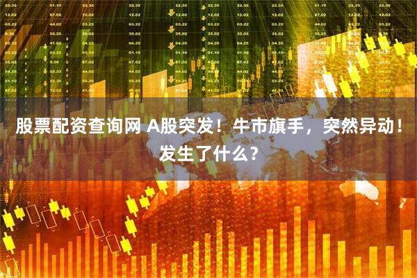 股票配资查询网 A股突发！牛市旗手，突然异动！发生了什么？